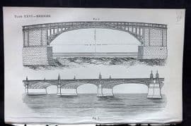 Beeton 1870 Antique Print. Bridges 26