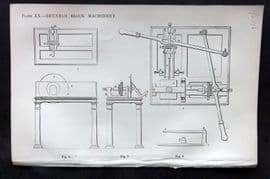 Beeton 1870 Antique Print. Brunel's Block Machinery 20