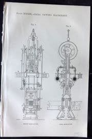 Beeton 1870 Antique Print. Deal Sawing Machinery 39
