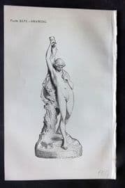 Beeton 1870 Antique Print. Drawing 46 Sculpture