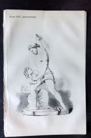 Beeton 1870 Antique Print. Sulpture 115