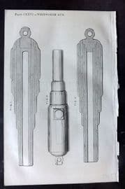 Beeton 1870 Antique Print. Whitworth Gun 126