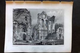 Billings C1850 Antique Print. Aberbrothoc, Scotland