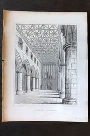 Billings C1850 Antique Print. Aberdeen Cathedral, Scotland