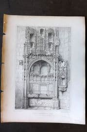 Billings C1850 Antique Print. Bishop Kennedy's Tomb, St. Andrews, Scotland
