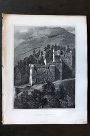 Billings C1850 Antique Print. Castle Campbell, Scotland