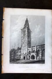 Billings C1850 Antique Print. College Church, St. Andrews, Scotland
