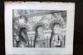 Billings C1850 Antique Print. Dunfermline Abbey, Arcade of the Nave, Scotland