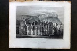 Billings C1850 Antique Print. Holyrood Chapel and Palace, Scotland