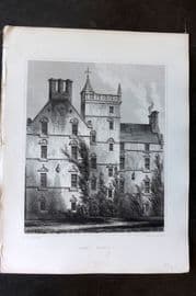Billings C1850 Antique Print. Innes House, Scotland