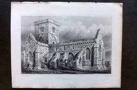 Billings C1850 Antique Print. Iona S. E, Scotland