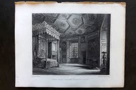 Billings C1850 Antique Print. Queen Mary's Chamber Holyrood Palace, Scotland