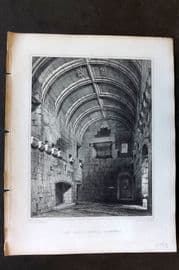 Billings C1850 Antique Print. The Hall, Castle Campbell, Scotland