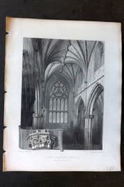 Billings C1850 Print. St. Giles Cathedral, Choir Looking East, Edinburgh, Scotland