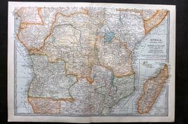 Black 1903 Antique Map. Africa. Central Part