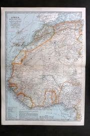 Black 1903 Antique Map. Africa. North-West Part