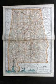 Black 1903 Antique Map. Alabama USA