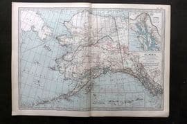 Black 1903 Antique Map. Alaska, USA