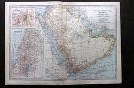 Black 1903 Antique Map. Arabia, Oman and Aden