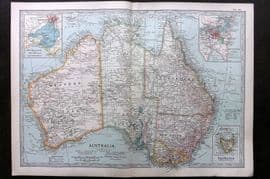 Black 1903 Antique Map. Australia