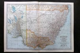 Black 1903 Antique Map. Australia. South-East Part