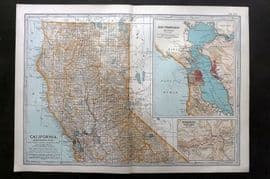 Black 1903 Antique Map. California, Northern Part. San Francisco