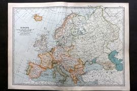 Black 1903 Antique Map. Europe