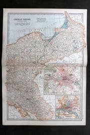 Black 1903 Antique Map. German Empire. Eastern Part