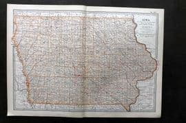 Black 1903 Antique Map. Iowa, USA