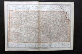 Black 1903 Antique Map. Kansas, USA