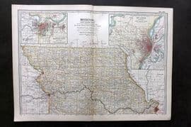 Black 1903 Antique Map. Missouri, Northern Part