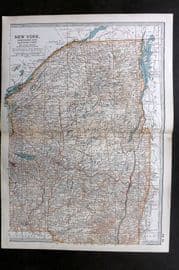 Black 1903 Antique Map. New York, Northern and Eastern Part