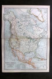 Black 1903 Antique Map. North America. USA, Mexico, Canada