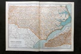 Black 1903 Antique Map. North Carolina, USA
