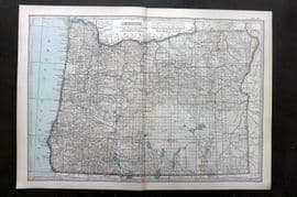 Black 1903 Antique Map. Oregon, USA