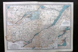 Black 1903 Antique Map. Quebec, Canada