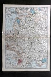 Black 1903 Antique Map. Russia, Westtern and Southern Part