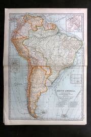 Black 1903 Antique Map. South America