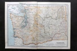 Black 1903 Antique Map. Washington, USA