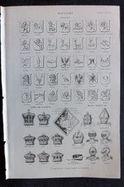 Blackie (Pub) C1875 Antique Print. Heraldy 86