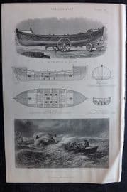 Blackie (Pub) C1875 Antique Print. The Life Boat 105