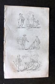 Blair 1834 Miniature Print. Chinese China, Hindoos India, Turks Turkey