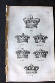 Blair 1834 Miniature Print. Crowns