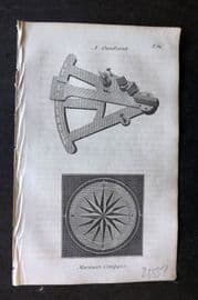 Blair 1834 Miniature Print. Quadrant, Mariners Compass