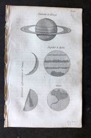 Blair 1834 Miniature Print. Saturn, Jupiter, Mars, Venus. Astronomy