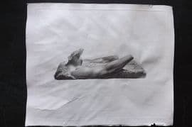 British Museum Marbles 1828 Folio Print. Greek Statue 01