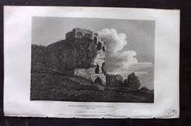 Britton C1810 Antique Print. Back Entrance of Caldicot Castle, South Wales
