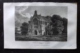 Britton C1810 Antique Print. Chapel at Houghton le Dale, Norfolk