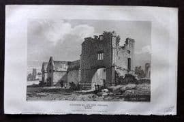 Britton C1810 Antique Print. Gateway to the Priory, Thetford, Norfolk