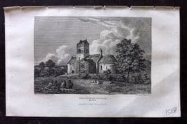 Britton C1810 Antique Print. Gillingham Church, Norfolk